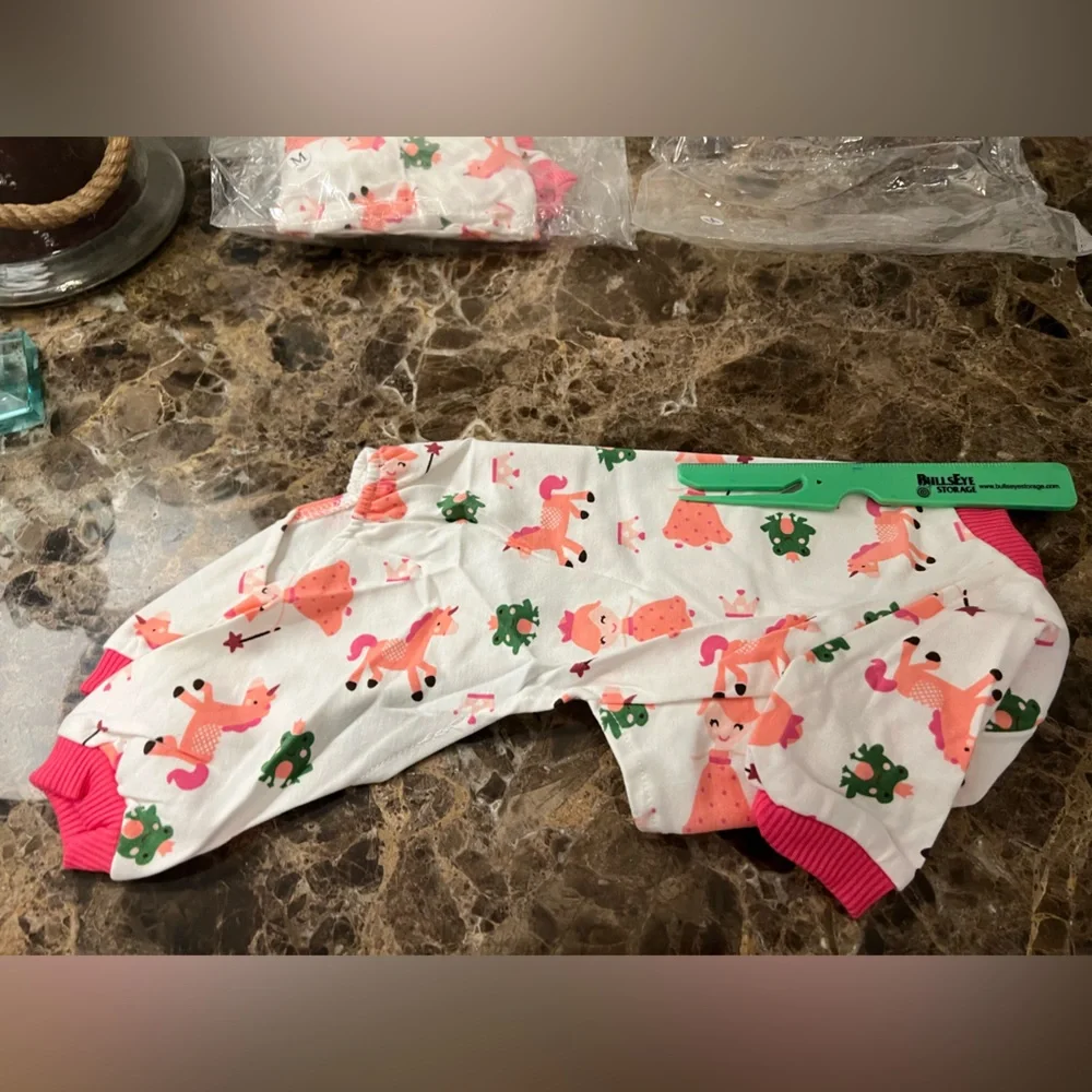 Weenie Warmers Princess Unicorn PJs feature happy little unicorns white & Pink